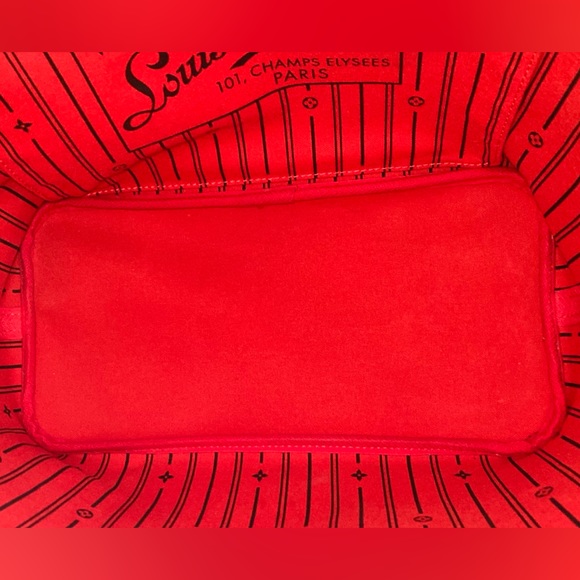 Authentic Louis Vuitton Neverfull damier ebene red - Picture 14 of 16